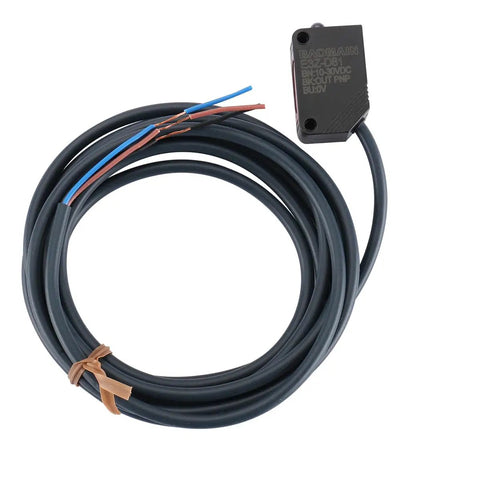 Machine Vision Sensor E3Z-D81 30-100mm Diffuse Reflection Photoelectric Switch With Light/Dark PNP Output, 10-30VDC Infrared Sensor For Industrial Automation And Pro Grade Quality Control, black wired unit