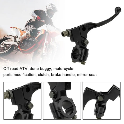 Top Shelf Motorcycle Clutch Brake Lever Perch 7/8 Inch Aluminum close-up with mirror mount, ideal for motocross use.