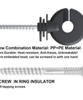 Dang Solid Heavy Duty Screw In Electric Fence Insulators 30 Pack With Timber Post Brackets And Included Steel Drill Socket For Ranch Livestock Boundary Grid Wiring screw in ring insulator with PP+PE material and self-tapping screw.