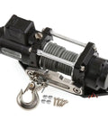 Heavy Duty Metal Electric Winch Upgraded Rc Parts For Scx10 Traxxas Tr4 Defender D90 Rc Crawler With Sealed Gear Train Remote Control Release close-up showing metal housing and gear.