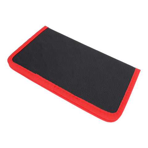 Magnetic Tool Mat With 40 Lbs Holding Power, Flexible Parts Holder For Screwdrivers, Wrenches, Bolts And Small Metal Parts, Non Slip Work Surface For Busy Garages, Keeps Tools Stuck On Tilted Surfaces During Tough Repairs, folded black and red 9.6 x 11 in mat
