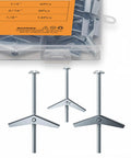 Badass Drywall Anchor Kit With Toggle Bolts And Screws Featuring A 28 Piece Three Size Assortment For Hollow Walls showing toggle bolts and screws.