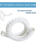 Tough As Nails Flexible Fume Extraction Arm With Heavy Duty Dust Collection Hood And Snappy Articulated Hose, Smooth Flex Workshop Smoke Vacuum Pipe Fitting Kit, Heat Resistant White Suction Tube 2 Inch By 10 Feet flexible white hose with 360° bendable design.