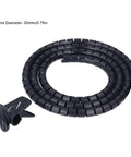 Flexible Black Spiral Cable Wrap For Cord Management 20mm Plastic Wire Sleeve tames messy cables with sleek design.
