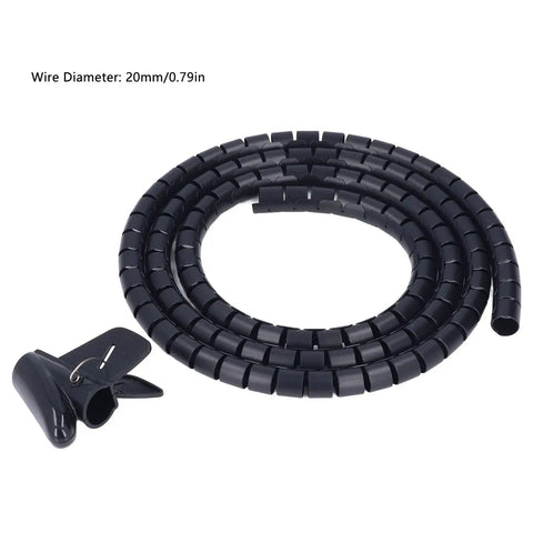 Flexible Black Spiral Cable Wrap For Cord Management 20mm Plastic Wire Sleeve tames messy cables with sleek design.