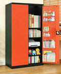 The Ultimate Heavy Duty Rolling Tool Chest And Shop Tough Workbench Cabinet Featuring Thick Steel Construction Multi Drawer Mobile Organizer For Garage Professionals with open orange door