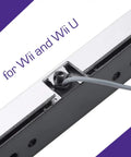 Close-up of USB Sensor Bar for Nintendo Wii and Wii U, Replacement Wired Infrared Ray Sensor Bar, Plug and Play USB Powered with connector detail.