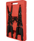 Heavy Duty Circlip Pliers Set 16-Inch Corrosion-Resistant Snap Ring Pliers with multiple tips in a red case