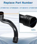 Durable High Temp Turbocharger Air Intake Hose Replacement for Mercedes-Benz OE-like design, part number 2710901729 detail view.