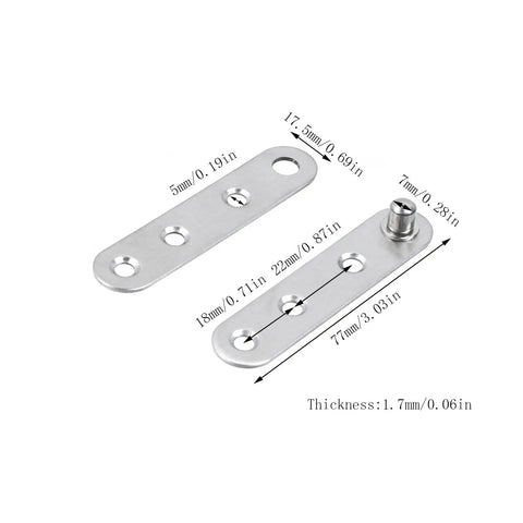 Bulletproof Four Pack Concealed Cabinet Hinges Yield Slick Pivot Door Swing Heavy Duty Stainless Steel Resists Rust Thoroughly Comes With Complete Screw Kit For Dead Straight Diy Fixes, stainless steel hinge dimensions on display.