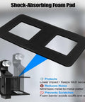 Shock-absorbing foam pad for Heavy Duty Trailer Hitch Storage Rack Hella Sturdy Steel Wall Organizer with two cutouts.