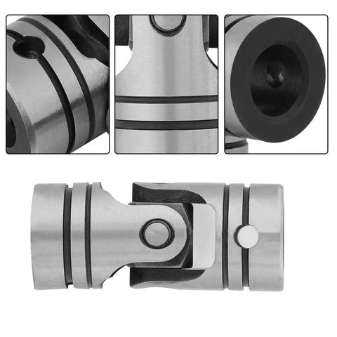 Versatile Universal Joint Shaft Coupling For DIY Steering And Motor Projects 16mm To 20mm Outer Diameter Steel Linkage Connector Flexible Angled Rod Joint For Inclined Axes Durable Mechanical Coupler, alloy steel