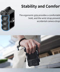 Street Snap Grip Kit For GoPro Hero 13 12 11 10 9 Black With Metal Cage And Ergonomic Handle, Anti Slip Wrist Strap, TGP03B