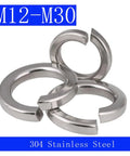 Stainless Steel Lock Washers Assortment M14 To M30 In 304 Grade, Split Spring Washers For Auto, Machinery And Home Projects, Heavy Duty With M27 Three Pack, Easy Install No Tools Needed, 304 stainless split lock washers M12-M30