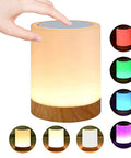Night Light Touch Sensor Lamp For Kids Bedroom And Nightstand Rechargeable Dimmable Warm White With RGB Color Changing display