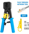 Pass Through RJ45 Crimp Tool For DIY Network Cabling 8P8C Pliers And Cable Stripper RJ12 Cat5 Cat6 Multi Function Pressing Clamp