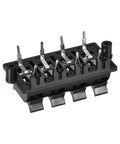Two Row Eight Way Spring Speaker Terminal Clip Push Release Connector for DIY Audio Wiring Eight Pin 50V 3A Rating Red Black