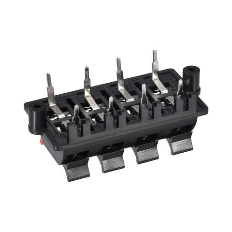Two Row Eight Way Spring Speaker Terminal Clip Push Release Connector for DIY Audio Wiring Eight Pin 50V 3A Rating Red Black