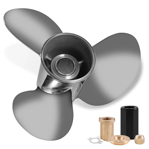 Stainless Steel Outboard Boat Propeller 13.5 By 15 Right Hand Rotation 3 Blade 15 Tooth For Mercury Engines 40 140HP Hub Kits Included