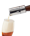 No Brainer Push Button Beer Foam Maker creates thick frosty heads fast for craft ales pouring into a glass.