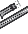 Big Screen Dive Computer Replacement Watchband Dope Rubber Strap For Donatello Giotto Leonardo Michelangelo Models Easy Two Screw Quick Install Spare Parts Black Grey Black, black and grey rubber strap with buckle.