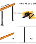 Top Tier Adjustable Handrail Kit For Outdoor Steps Built Tough With Solid Wood And Heavy Duty Iron Posts No Sweat Weather Sealing Keeps Your Front Porch Safe And Sturdy Always, showing complete kit components.