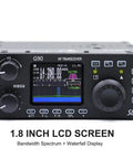 Front view of G90 HF Radio SDR 20W With Built In Auto Antenna Tuner For SSB, CW, And AM showing 1.8 inch LCD screen display.