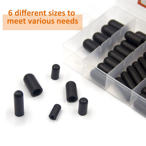 100 Pcs Rubber Vacuum Cap Assortment Kit For Automotive Hoses And Manifolds End Caps For Carburetor Vacuum Lines in 6 sizes