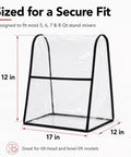Clear Heavy Duty PEVA Stand Mixer Cover for 5 to 8 Quart Mixers, 17x12x12 inches, waterproof dust protector displayed standing