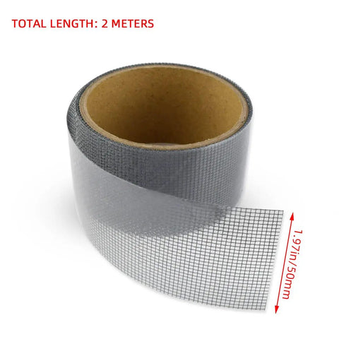 Three Layer Waterproof Adhesive Screen Repair Tape For Fast Hole And Tear Fixes, Fiberglass Repair Kit In Gray, 1.97 X 78.7 Inches