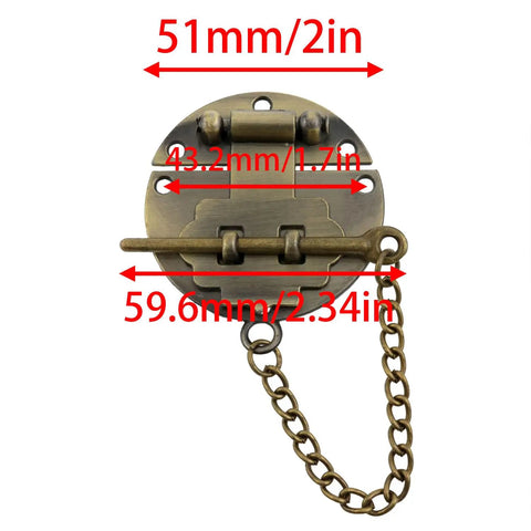 Heavy Duty Retro Latch Hasps With Warm Bronze Finish Features Corrosion Resistant Chain Pins And Secured Mounting Screws, 51mm
