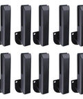 Rock Solid 304 Stainless Steel Glass Spigot Clamps Side Mount Brackets For 8 To 13 Millimeter Glass, set of ten black brackets.