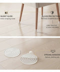 Clear Silicone Chair Leg Protectors with Self Adhesive Pads for Easy Tool Free Install on hardwood and tile floors, set of 4