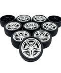 Ten Pack 48mm Toy Car Rubber Wheels With 5 Shaft Axles For RC Cars Trucks Robots DIY Models And Hobby Builds Durable Rubber Tires