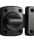 Tough As Nails Double Sided Gate Latch Slide Bolt Lock with large black finish for secure outdoor access points.
