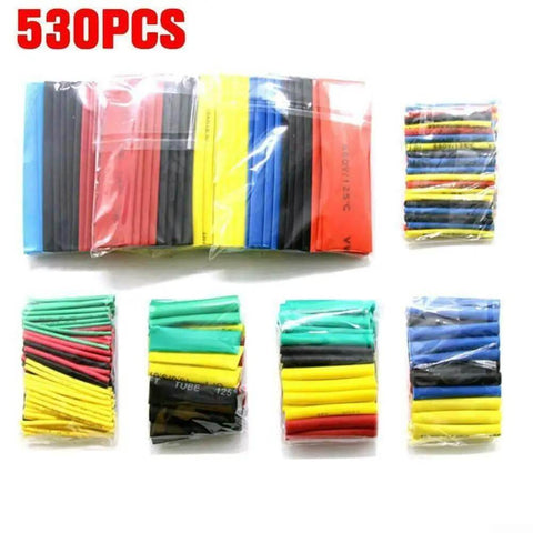 The Ultimate 530 Pc Heat Shrink Tubing Assorted Cable Wire Wrap Sleeve Kit For Automotive Electrical Repair Maintenance And DIY Projects Including Durable Insulation Sleeves To Keep Your Car Wires Secure And Protected From Wear. 530-piece color assorted heat shrink tubing kit