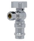 ProPress Angle Stop Valve 1/2 In Press x 3/8 In Compression, Heavy-Duty Lead-Free Brass Plumbing Shutoff, Leak-Free Connection, Quick Install, Durable, Professional-Grade Valve For Home And Commercial Plumbing chrome angle stop valve