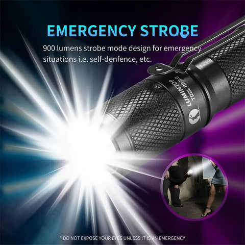 Tool AA Two Point Zero EDC Flashlight Like A Boss Pocket Sized Keychain Torch With 650 Lumens Of XPL HD Power in strobe mode