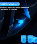 Glow In The Dark Tire Valve Caps 20 Pack Fluorescent Valve Stem Caps Blue For Cars SUVs Bikes Motorcycles Trucks Universal Fit Night Visibility Cool Gift Idea glowing on tire