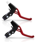 Universal Aluminum Alloy Bike Brake Levers For Mountain Road And BMX Ready To Ride, V Brake Compatible, 2.2cm Diameter, Red Finish