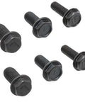 Rock Solid Reverse Thread Bolt Set Featuring M6 M7 M8 Hex Flange Screws Forged From 8.8 Grade Carbon Steel With Anti Rust Coating, six black bolts.