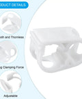 Close-up of Five Pack Plastic Tubing Clamps 1 Quarter To 1 Half Inch Adjustable Hose Clamp with smooth and adjustable features.