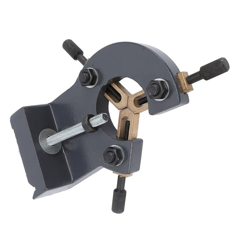 Built Tough Metal Wood Lathe Steady Rest Adjustable Mini Lathe Stabilizer in gray, featuring aluminum and copper construction for support.