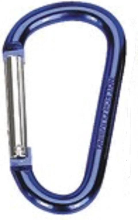 Blue anodized aluminum carabiner clip from 12 Pack Colored Anodized Aluminum Snap D Ring Set With Four Sizes Two Inch, Two And Three Eighth Inches