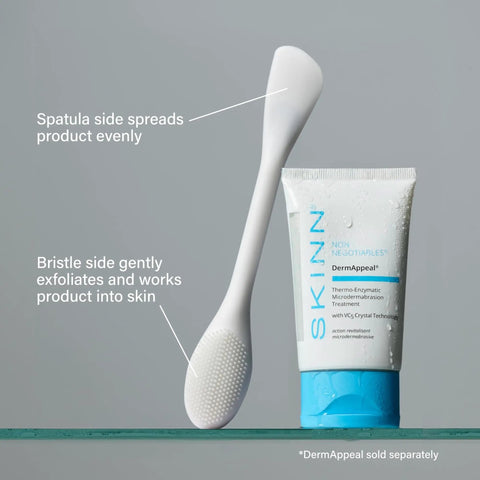 Pore Polishing Wand Silicone Facial Cleansing Brush Game Changer Dual Sided Face Scrubber with skincare product