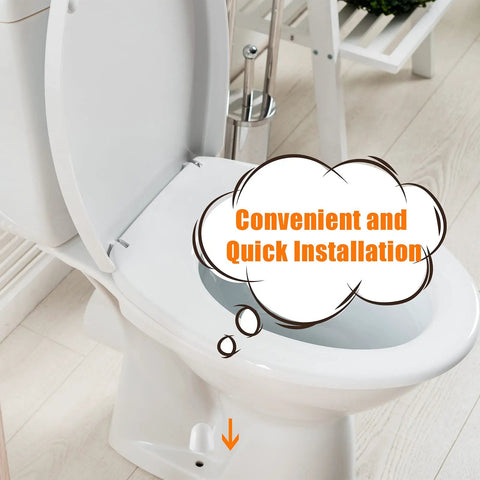 32 Pack Universal Toilet Bolt Caps Plastic Round Push On Screw Covers With Extra Washers For Easy Installation No Tools Needed Fits Most Toilets Durable White 1.45 Inch Height shown on a toilet with focus on quick installation.