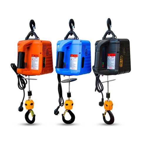 Portable Electric Hoist With Durable Steel Wire Rope Built Like A Tank Handles Heavy Loads Without Breaking A Sweat Smooth Remote Control And Reliable Motor Make Work A Breeze three color variations