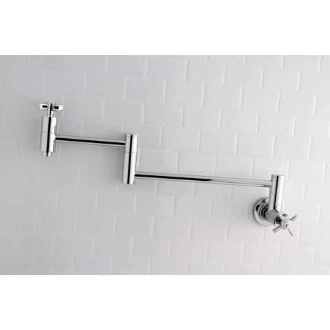 Millennium Pot Filler Faucet, Wall Mount, Single Hole Install, Drip-Free Ceramic Disc Cartridge, 1/2-14 NPT Connection