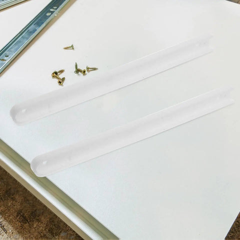 Heavy Duty Ball Bearing Drawer Slides With Locking Mechanism, Full Extension Side Mount Rails, 2 Rails and 4 Screws on Table