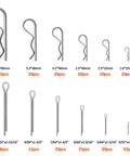 250 Piece Cotter Pin Hairpin R Clips Assortment Kit Beefy Heavy Duty Zinc Plated Steel Spring Fasteners Hitch Pins Clips Locking Set